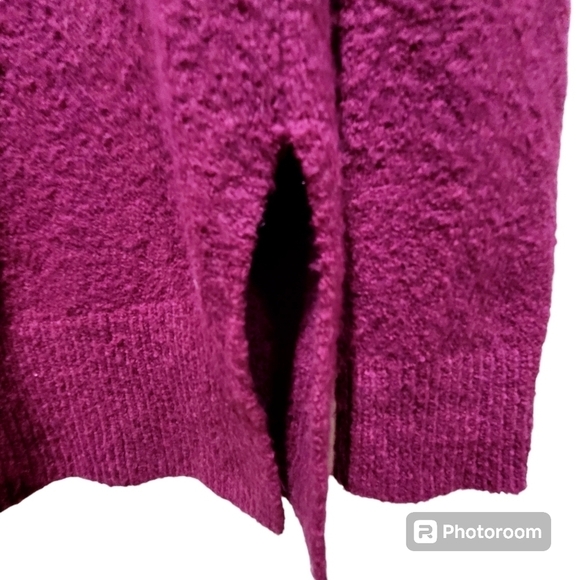 XS Pink Mauve Long Sleeve Zippered Back Side Slits Sweater - Picture 6 of 9